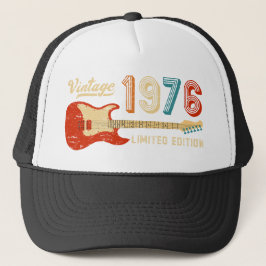 Vintage 1976 50th Birthday Electric Guitar Bassist Trucker Pet