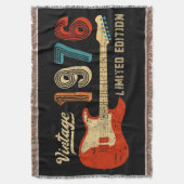Vintage 1976 50th Birthday Electric Guitar Lover Deken (Voorkant Verticaal)