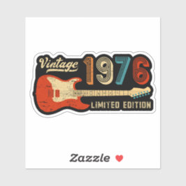 Vintage 1976 50th Birthday Electric Guitar Lover Sticker