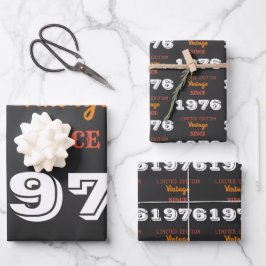 Vintage 1976 50th Birthday Gift Limited Edition Inpakpapier Vel