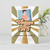 Vintage 1976 50th Birthday Photo  Kaart (Staand voorkant)