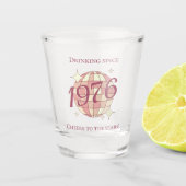 Vintage 1976 50th birthday retro purple shot glas (Voorkant)