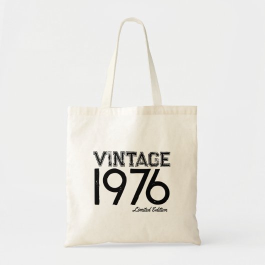 Vintage 1976 aangepast jaar tote bag (Voorkant)