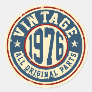 Vintage 1976 Alle oorspronkelijke onderdelen Ronde Sticker