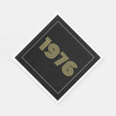 Vintage 1976 Black & Gold Tone 50th Birthday  Servet (Hoek)