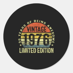 Vintage 1976 Limited Editie 50 Jaar Oud 50e Geboor Ronde Sticker