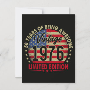 Vintage 1976 Limited Edition 50e Verjaardag Feestdagenkaart