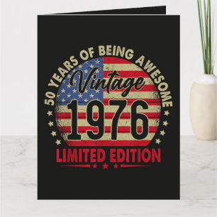 Vintage 1976 Limited Edition 50e Verjaardag Kaart
