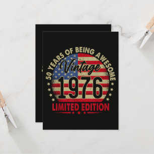 Vintage 1976 Limited Edition 50e verjaardag Kaart