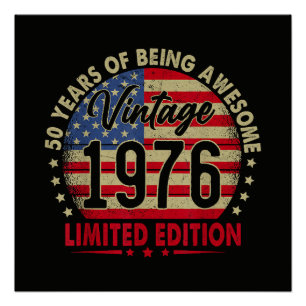 Vintage 1976 Limited Edition 50e verjaardag Perfect Poster