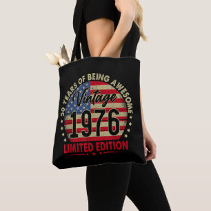 Vintage 1976 Limited Edition 50e Verjaardag Tote Bag