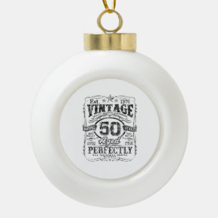 Vintage 1976 Limited Edition Shirt 50 Jaar Oud 50t Keramische Bal Ornament