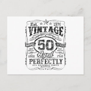 Vintage 1976 Limited Edition T-shirt 50 Jaar Oud 5 Briefkaart