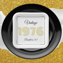 Vintage 1976 Retro Birthday 50th Birthday Name Papieren Bordje