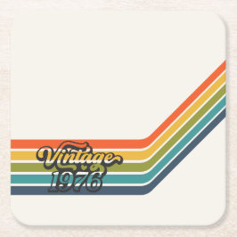 Vintage 1976 Retro Design paper coaster Kartonnen Onderzetters