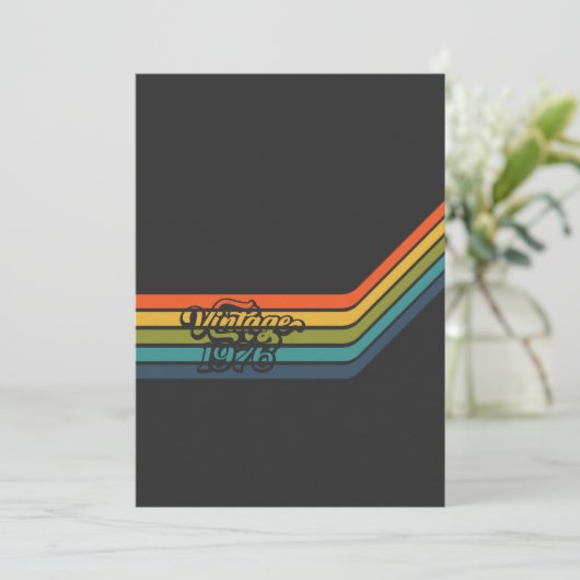 Vintage 1976 Style Birthday  Kaart (Staand voorkant)