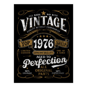 Vintage 1976 Verjaardag Gerijpt Tot In De Perfecti Perfect Poster
