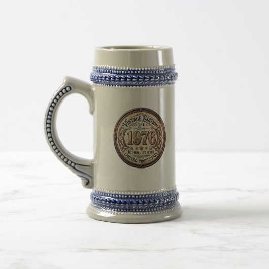 Vintage 1976 Verjaardagsbierpul Bierpul (Links)