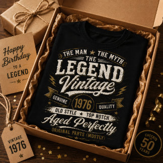Vintage 1976 Verouderd Perfect 50e Verjaardag T-shirt