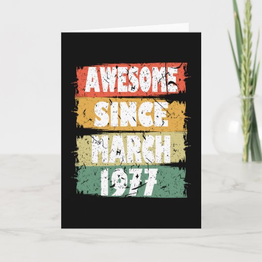 Vintage 1977 Birthday March Gift Kaart (Voorkant)