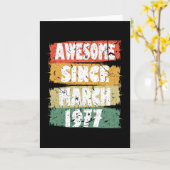 Vintage 1977 Birthday March Gift Kaart (Gele Bloem)