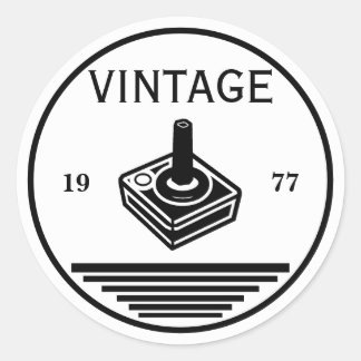 VINTAGE 1977Joystick Ronde Sticker