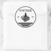 VINTAGE 1977Joystick Ronde Sticker (Tas)