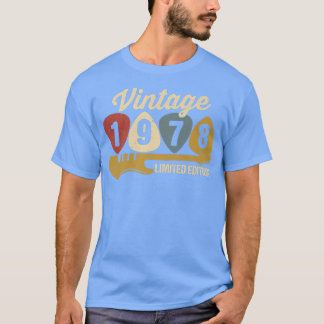 Vintage 1978 Birthday Retro Guitar 44th Birthday P T-shirt