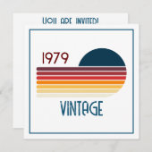 Vintage 1979 Retro Stripe Sun Kaart (Voorkant / Achterkant)