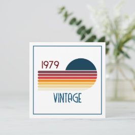 Vintage 1979 Retro Stripe Sun Kaart