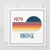 Vintage 1979 Retro Stripe Sun Kaart (Voorkant)