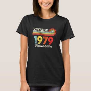Vintage 1979 Verjaardag Mannen Vrouwen geboren in T-shirt