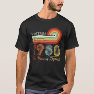 Vintage 1980 Jaar van de Legende 40 jaar oud 40e T-shirt