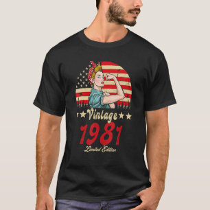 Vintage 1981 1981 41e B Dag 41 jaar oud T-shirt
