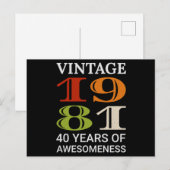 Vintage 1981 40e verjaardag citaat idee verjaardag briefkaart (Voorkant / Achterkant)