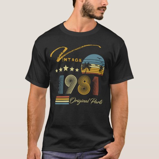 Vintage 1981 - 42e Verjaardag 42 jaar oud T-shirt (Voorkant)