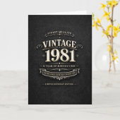 Vintage 1981 Birthday Kaart (Gele Bloem)