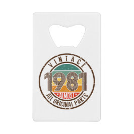 Vintage 1981 creditkaart flessenopener