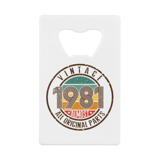 Vintage 1981 creditkaart flessenopener (Voorkant)