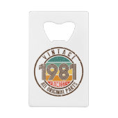 Vintage 1981 creditkaart flessenopener (Achterkant)