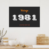 Vintage 1981 limited edition 45th Birthday Gift Poster (Keuken)