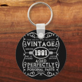 Vintage 1981 Man Myth Legend 40th Birthday Sleutelhanger (Voorkant)