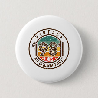 Vintage 1981 ronde button 5,7 cm