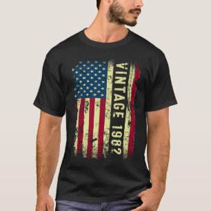 Vintage 1982 Amerikaanse vlag 41 Jaar Oud 41e Gebo T-shirt