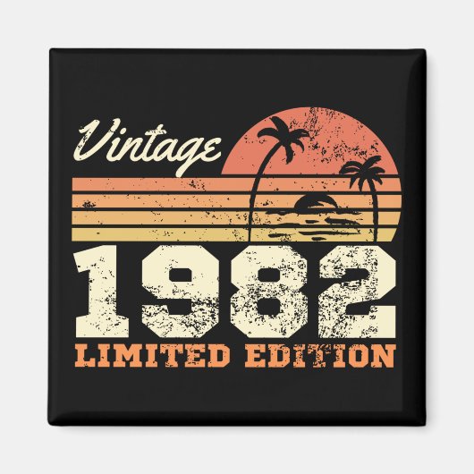Vintage 1982 Limited Edition 42e Verjaardag Magneet (Voorkant)