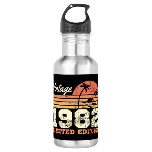 Vintage 1982 Limited Edition 42e Verjaardag Waterfles (Voorkant)