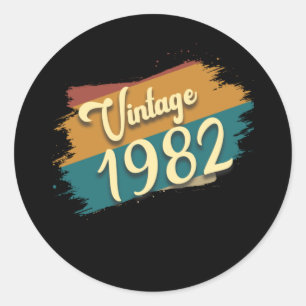 Vintage 1982 ronde sticker