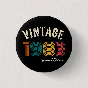 Vintage 1983 41ste verjaardag ronde button 3,2 cm
