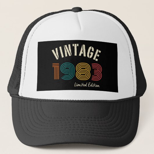 Vintage 1983 41ste verjaardag trucker pet (Voorkant)