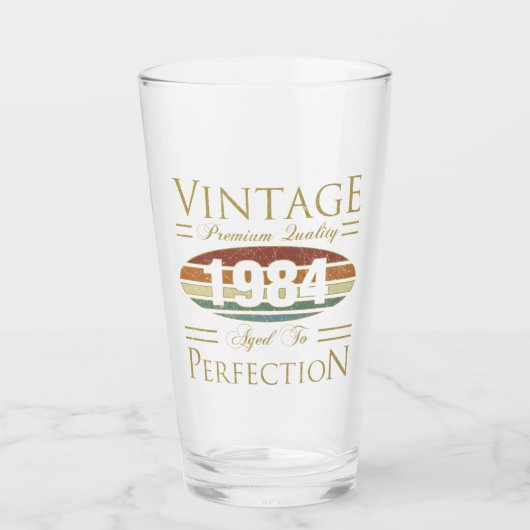 Vintage 1984 40e geboortedag glas (Voorkant)